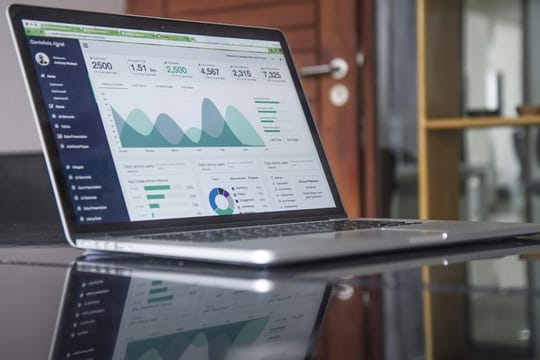 Analytics dashboard open on a laptop