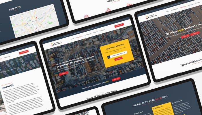 J Feltham vehicle buyer website on tablets